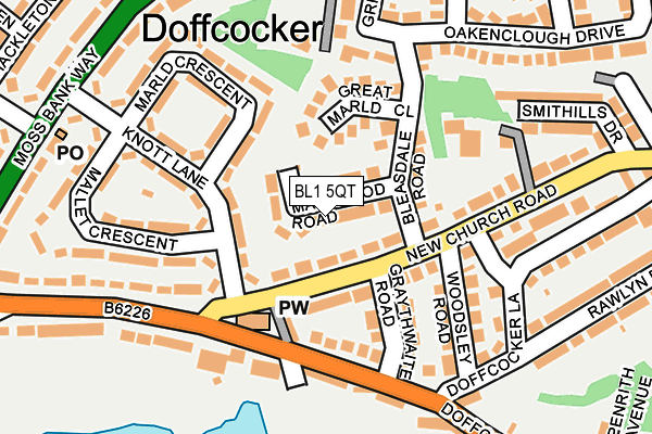 BL1 5QT map - OS OpenMap – Local (Ordnance Survey) BL1 5QT map - OS OpenMap – Local (Ordnance Survey)