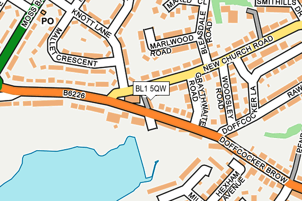 BL1 5QW map - OS OpenMap – Local (Ordnance Survey) BL1 5QW map - OS OpenMap – Local (Ordnance Survey)