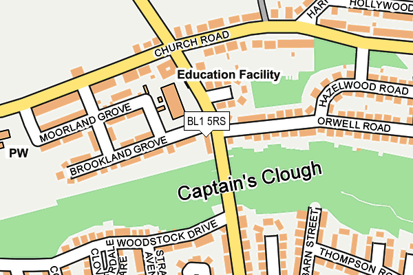 BL1 5RS map - OS OpenMap – Local (Ordnance Survey) BL1 5RS map - OS OpenMap – Local (Ordnance Survey)