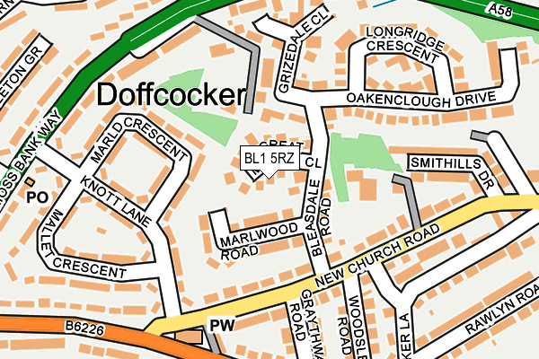 BL1 5RZ map - OS OpenMap – Local (Ordnance Survey) BL1 5RZ map - OS OpenMap – Local (Ordnance Survey)