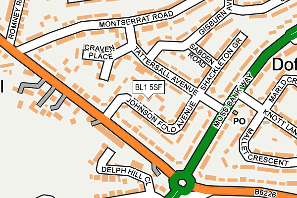 BL1 5SF map - OS OpenMap – Local (Ordnance Survey) BL1 5SF map - OS OpenMap – Local (Ordnance Survey)