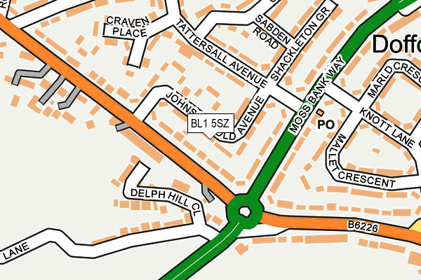 BL1 5SZ map - OS OpenMap – Local (Ordnance Survey) BL1 5SZ map - OS OpenMap – Local (Ordnance Survey)