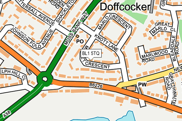 BL1 5TQ map - OS OpenMap – Local (Ordnance Survey) BL1 5TQ map - OS OpenMap – Local (Ordnance Survey)
