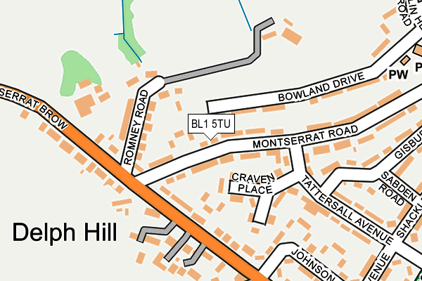 BL1 5TU map - OS OpenMap – Local (Ordnance Survey)