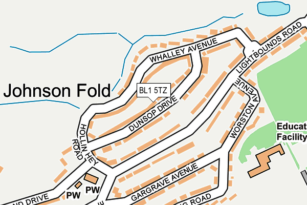 BL1 5TZ map - OS OpenMap – Local (Ordnance Survey)