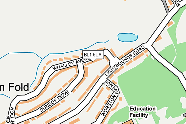BL1 5UA map - OS OpenMap – Local (Ordnance Survey) BL1 5UA map - OS OpenMap – Local (Ordnance Survey)
