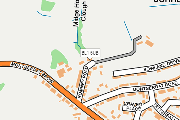 BL1 5UB map - OS OpenMap – Local (Ordnance Survey)