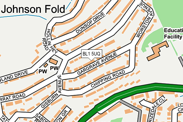 BL1 5UQ map - OS OpenMap – Local (Ordnance Survey)