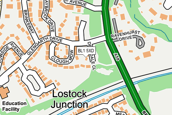 BL1 5XD map - OS OpenMap – Local (Ordnance Survey)