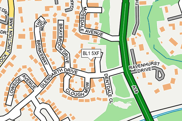 BL1 5XF map - OS OpenMap – Local (Ordnance Survey) BL1 5XF map - OS OpenMap – Local (Ordnance Survey)