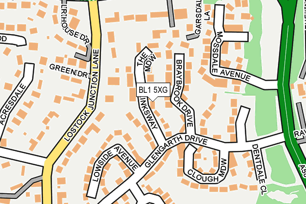 BL1 5XG map - OS OpenMap – Local (Ordnance Survey) BL1 5XG map - OS OpenMap – Local (Ordnance Survey)