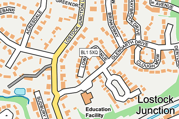 BL1 5XQ map - OS OpenMap – Local (Ordnance Survey) BL1 5XQ map - OS OpenMap – Local (Ordnance Survey)