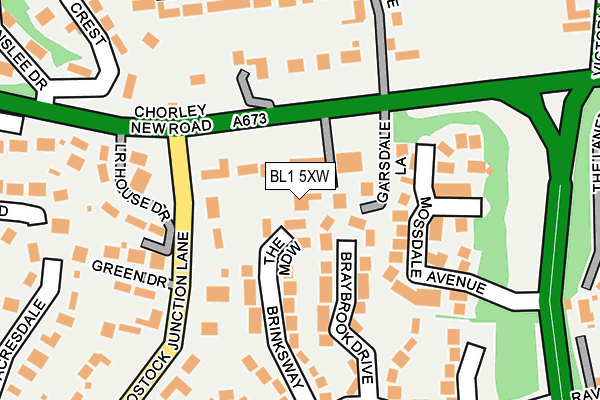 BL1 5XW map - OS OpenMap – Local (Ordnance Survey) BL1 5XW map - OS OpenMap – Local (Ordnance Survey)