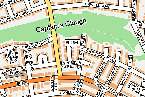 BL1 6AL map - OS OpenMap – Local (Ordnance Survey) BL1 6AL map - OS OpenMap – Local (Ordnance Survey)