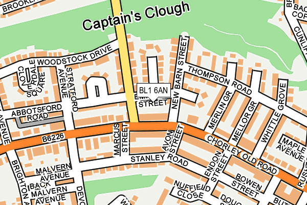 BL1 6AN map - OS OpenMap – Local (Ordnance Survey) BL1 6AN map - OS OpenMap – Local (Ordnance Survey)