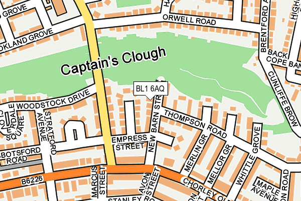 BL1 6AQ map - OS OpenMap – Local (Ordnance Survey) BL1 6AQ map - OS OpenMap – Local (Ordnance Survey)