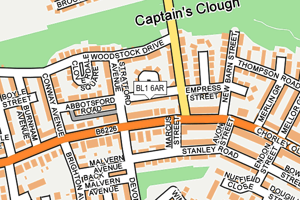 BL1 6AR map - OS OpenMap – Local (Ordnance Survey) BL1 6AR map - OS OpenMap – Local (Ordnance Survey)