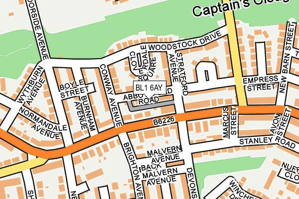 BL1 6AY map - OS OpenMap – Local (Ordnance Survey) BL1 6AY map - OS OpenMap – Local (Ordnance Survey)