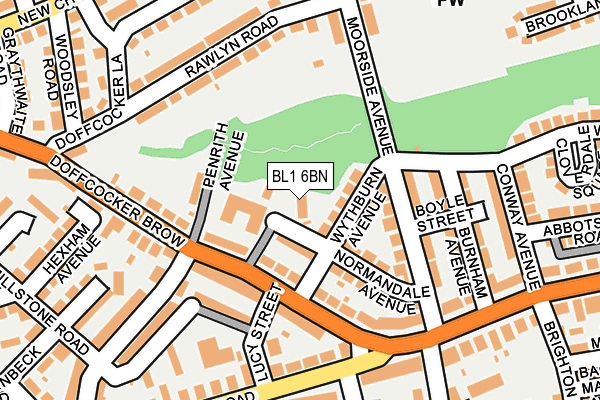 BL1 6BN map - OS OpenMap – Local (Ordnance Survey) BL1 6BN map - OS OpenMap – Local (Ordnance Survey)