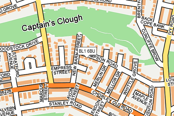 BL1 6BU map - OS OpenMap – Local (Ordnance Survey) BL1 6BU map - OS OpenMap – Local (Ordnance Survey)
