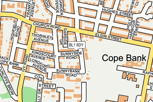 BL1 6DY map - OS OpenMap – Local (Ordnance Survey) BL1 6DY map - OS OpenMap – Local (Ordnance Survey)