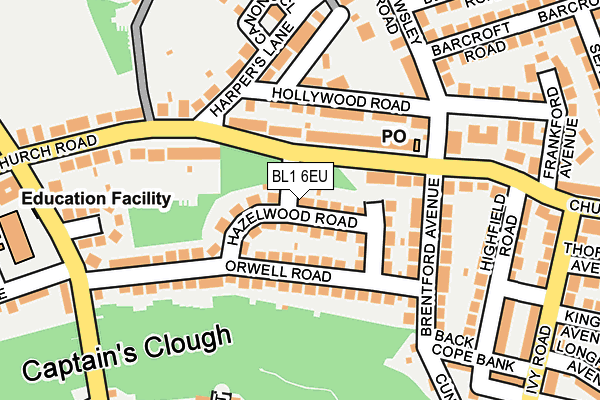 BL1 6EU map - OS OpenMap – Local (Ordnance Survey) BL1 6EU map - OS OpenMap – Local (Ordnance Survey)
