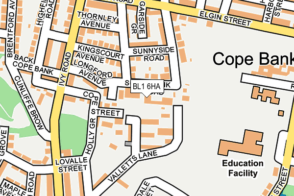 BL1 6HA map - OS OpenMap – Local (Ordnance Survey) BL1 6HA map - OS OpenMap – Local (Ordnance Survey)