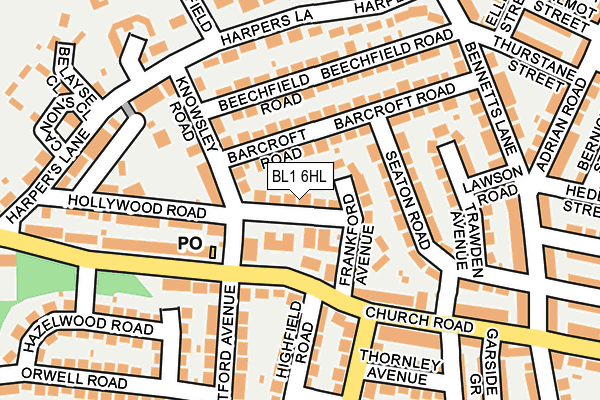 BL1 6HL map - OS OpenMap – Local (Ordnance Survey) BL1 6HL map - OS OpenMap – Local (Ordnance Survey)