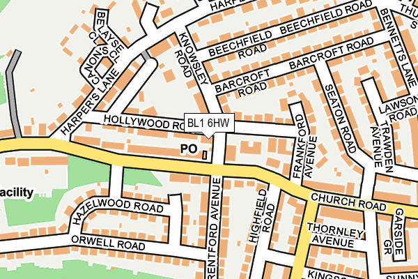 BL1 6HW map - OS OpenMap – Local (Ordnance Survey) BL1 6HW map - OS OpenMap – Local (Ordnance Survey)
