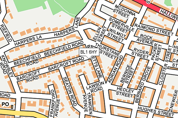 BL1 6HY map - OS OpenMap – Local (Ordnance Survey) BL1 6HY map - OS OpenMap – Local (Ordnance Survey)
