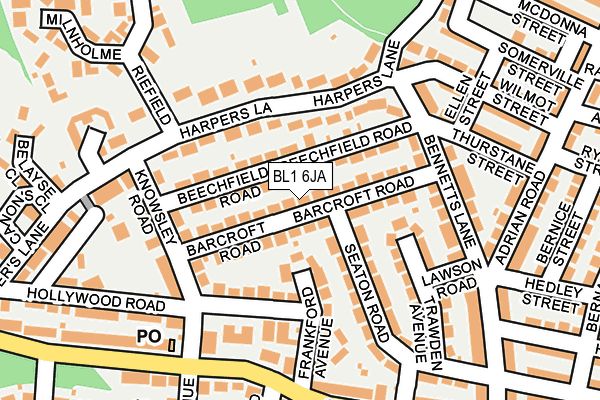 BL1 6JA map - OS OpenMap – Local (Ordnance Survey) BL1 6JA map - OS OpenMap – Local (Ordnance Survey)