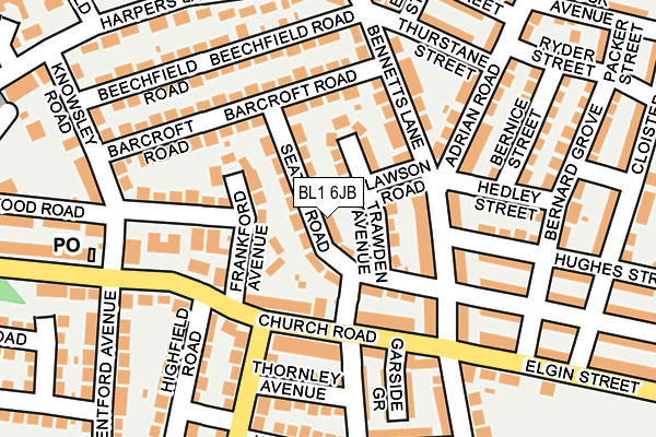 BL1 6JB map - OS OpenMap – Local (Ordnance Survey) BL1 6JB map - OS OpenMap – Local (Ordnance Survey)