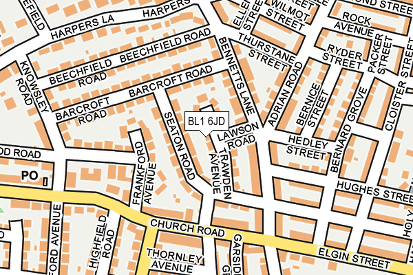 BL1 6JD map - OS OpenMap – Local (Ordnance Survey) BL1 6JD map - OS OpenMap – Local (Ordnance Survey)