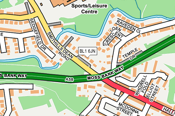 BL1 6JN map - OS OpenMap – Local (Ordnance Survey)