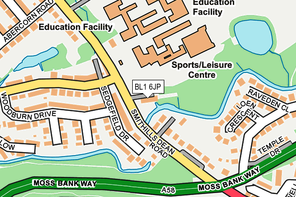 BL1 6JP map - OS OpenMap – Local (Ordnance Survey)