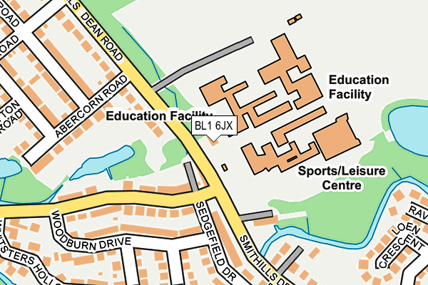 BL1 6JX map - OS OpenMap – Local (Ordnance Survey) BL1 6JX map - OS OpenMap – Local (Ordnance Survey)