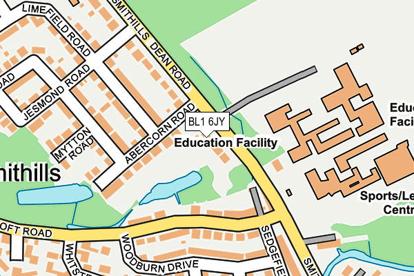 BL1 6JY map - OS OpenMap – Local (Ordnance Survey) BL1 6JY map - OS OpenMap – Local (Ordnance Survey)