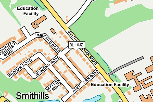 BL1 6JZ map - OS OpenMap – Local (Ordnance Survey)