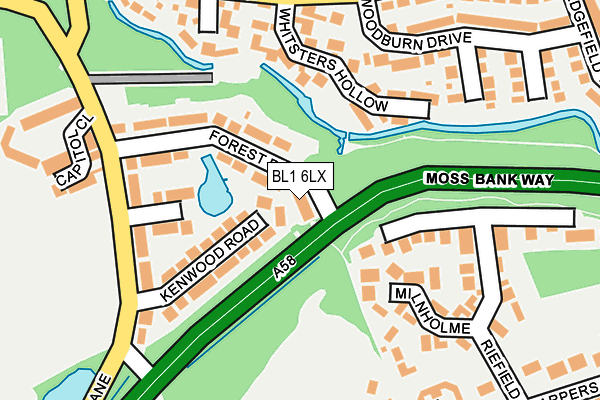 BL1 6LX map - OS OpenMap – Local (Ordnance Survey) BL1 6LX map - OS OpenMap – Local (Ordnance Survey)