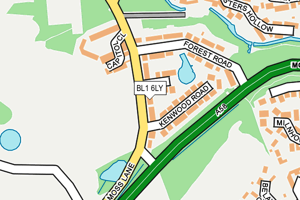 BL1 6LY map - OS OpenMap – Local (Ordnance Survey)
