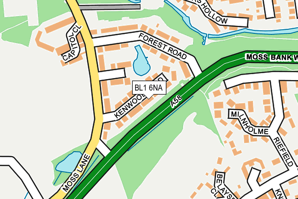 BL1 6NA map - OS OpenMap – Local (Ordnance Survey)