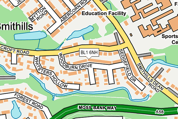BL1 6NH map - OS OpenMap – Local (Ordnance Survey) BL1 6NH map - OS OpenMap – Local (Ordnance Survey)