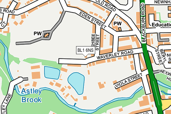 BL1 6NS map - OS OpenMap – Local (Ordnance Survey) BL1 6NS map - OS OpenMap – Local (Ordnance Survey)