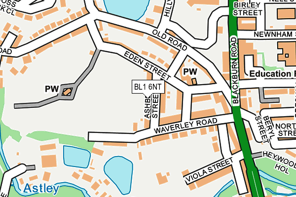 BL1 6NT map - OS OpenMap – Local (Ordnance Survey) BL1 6NT map - OS OpenMap – Local (Ordnance Survey)
