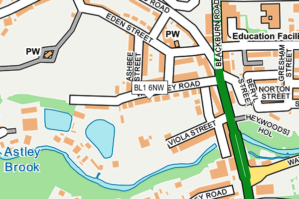 BL1 6NW map - OS OpenMap – Local (Ordnance Survey) BL1 6NW map - OS OpenMap – Local (Ordnance Survey)