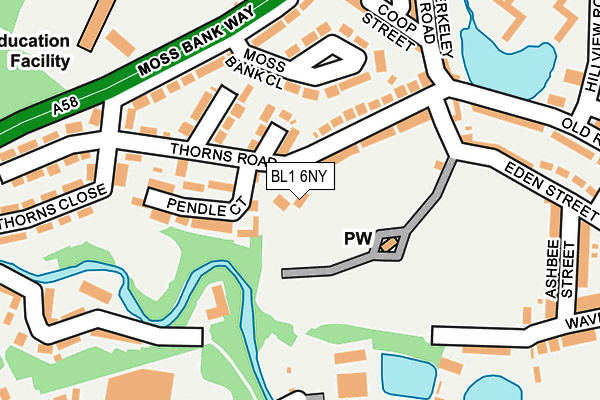 BL1 6NY map - OS OpenMap – Local (Ordnance Survey) BL1 6NY map - OS OpenMap – Local (Ordnance Survey)