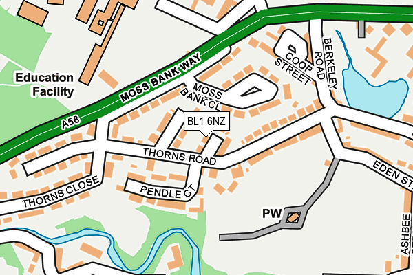 BL1 6NZ map - OS OpenMap – Local (Ordnance Survey) BL1 6NZ map - OS OpenMap – Local (Ordnance Survey)