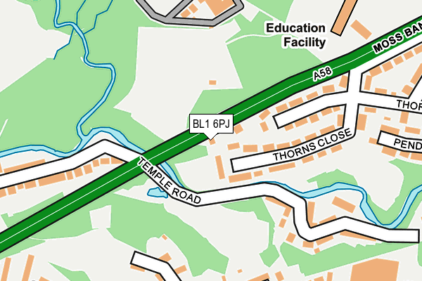 BL1 6PJ map - OS OpenMap – Local (Ordnance Survey) BL1 6PJ map - OS OpenMap – Local (Ordnance Survey)