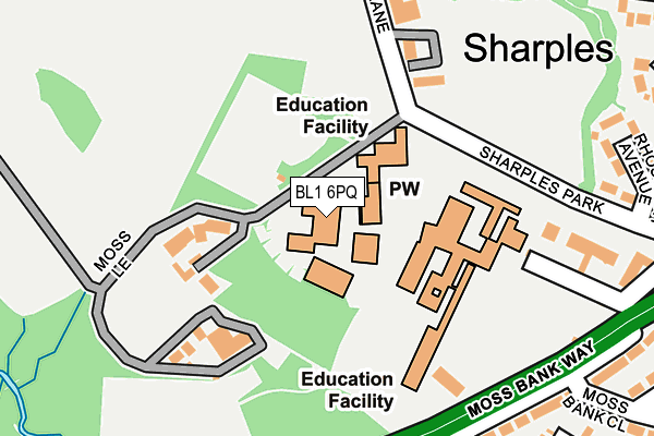 BL1 6PQ map - OS OpenMap – Local (Ordnance Survey) BL1 6PQ map - OS OpenMap – Local (Ordnance Survey)