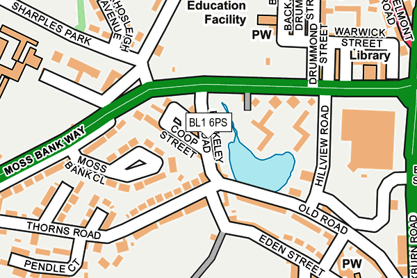 BL1 6PS map - OS OpenMap – Local (Ordnance Survey) BL1 6PS map - OS OpenMap – Local (Ordnance Survey)